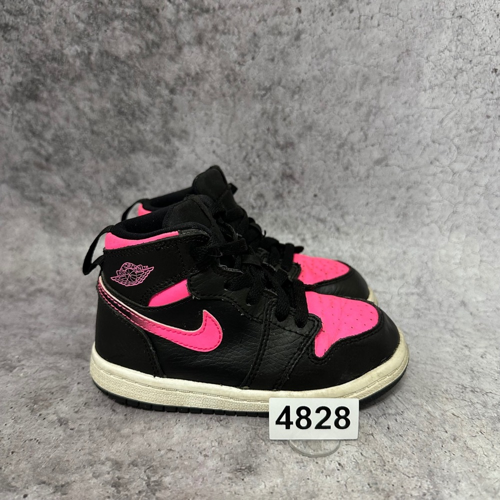 Jordan 1 Retro High GT Kids Size 8C Black Hyper Pink Sneakers 705324-019